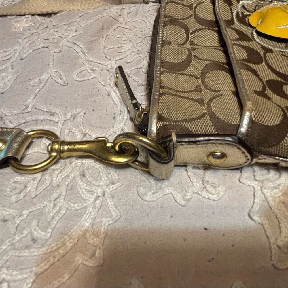 Coach Tan and Yellow Floral Crossbody Bag - Picture 9 of 16